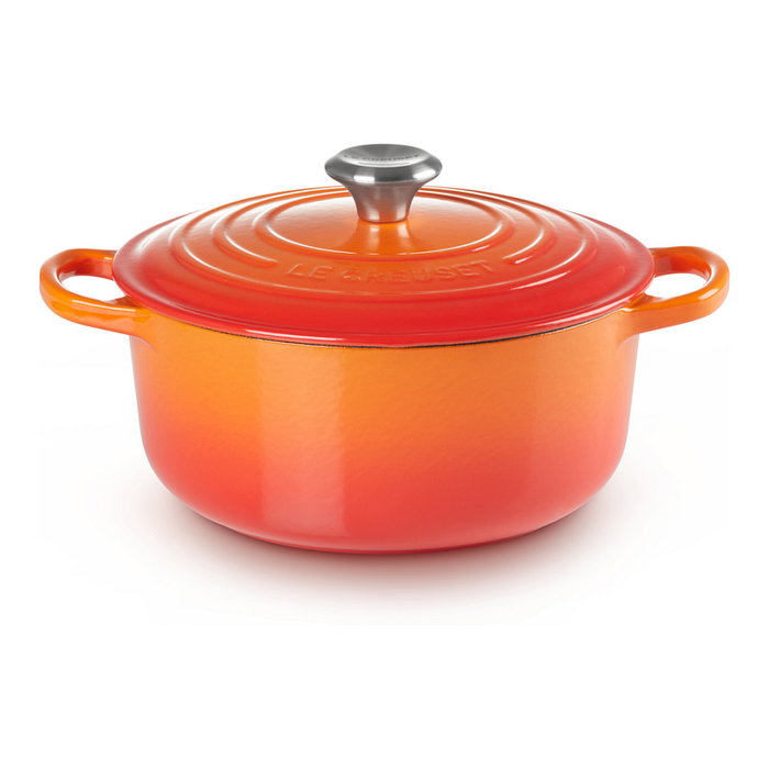 Le Creuset Bräter 22 cm, Vulkanfarben, hierro fundido esmaltado, 3.3 L, apto para inducción, apto para lavavajillas, tapa incluida