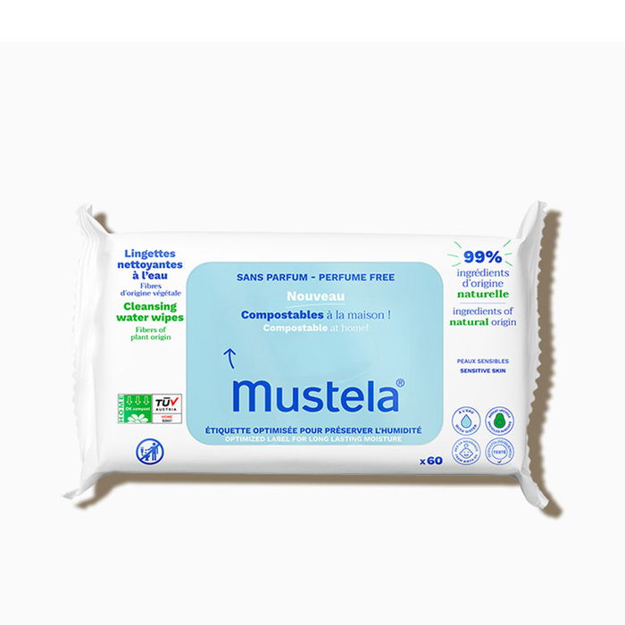 Mustela Toallitas Al Agua Sin Perfume Compostables en Casa 60 u Mustela Toallitas Al Agua Sin Perfume Compostables en Casa 60 u