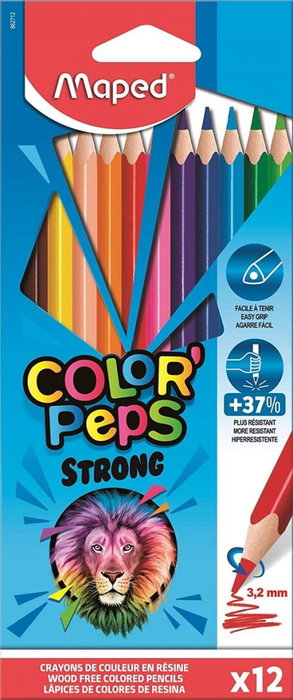 Maped Color'Peps Strong Estuche de 12 Lápices de Colores Surtidos
