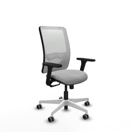 PIQUERAS Y CRESPO Silla de oficina Zulema con mecanismo Sincro, Gris claro y Blanco