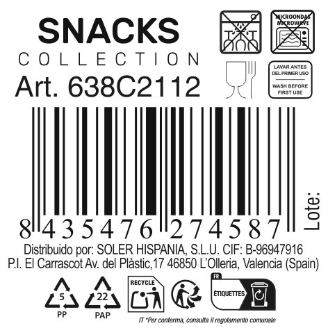 La Mediterranea Bol Snacks Colores (48 Unidades) Ø 12 x 6 cm