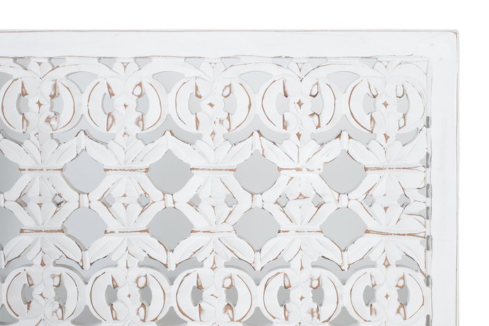 GINER Y COLOMER Cabecero Artesanal Blanco Decapado de MDF, 165 cm de Ancho x 80 cm de Alto, Panel Decorativo para Cama