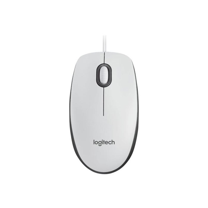 Logitech M100 Ratón Ambidextro Blanco