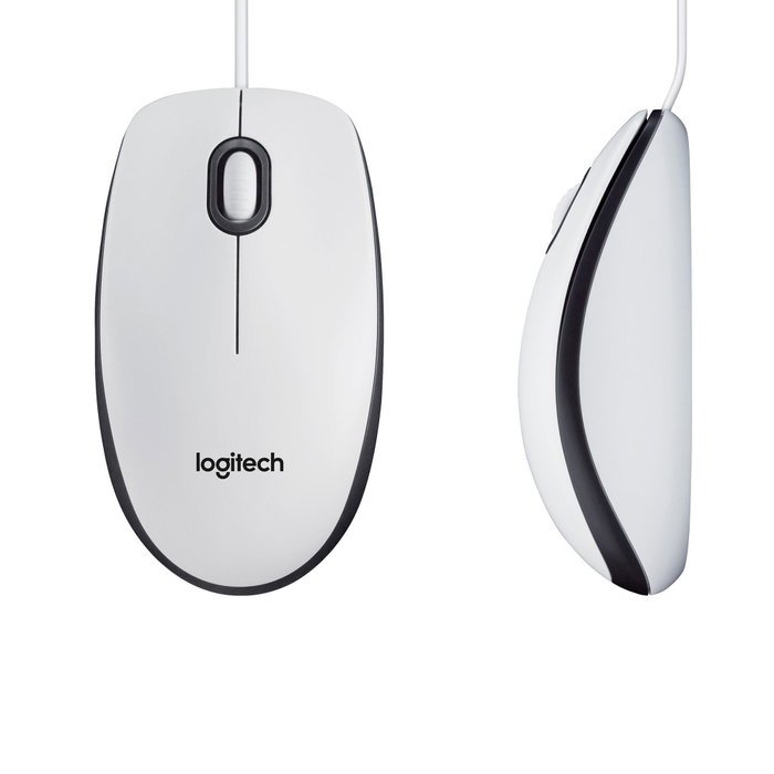 Logitech M100 Ratón Óptico Ambidextro USB Blanco