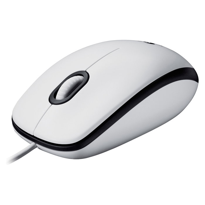 Logitech M100 Ratón Ambidextro Blanco
