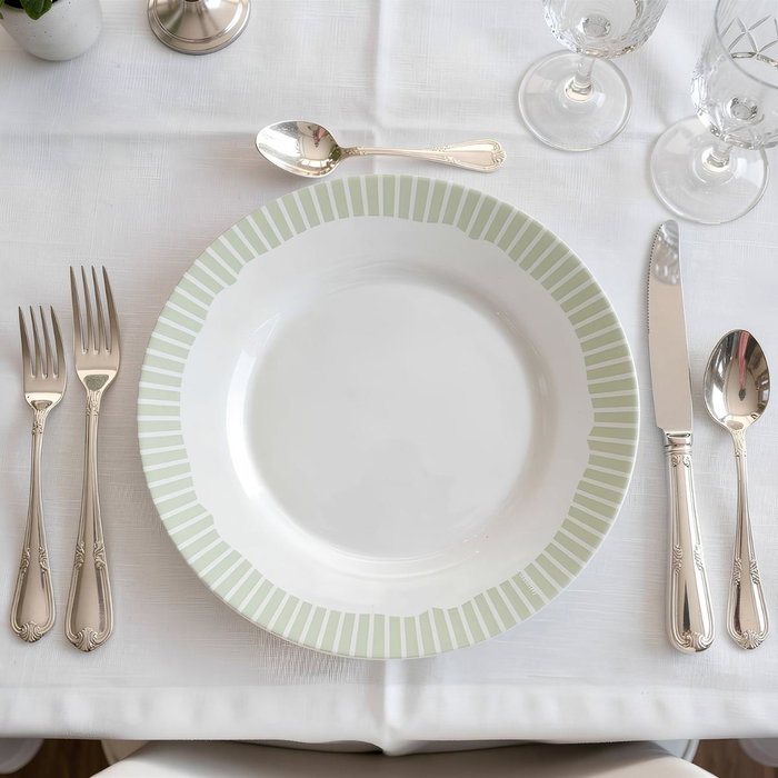 Luminarc Plato de Postre Romantic Verde 19cm Blanco