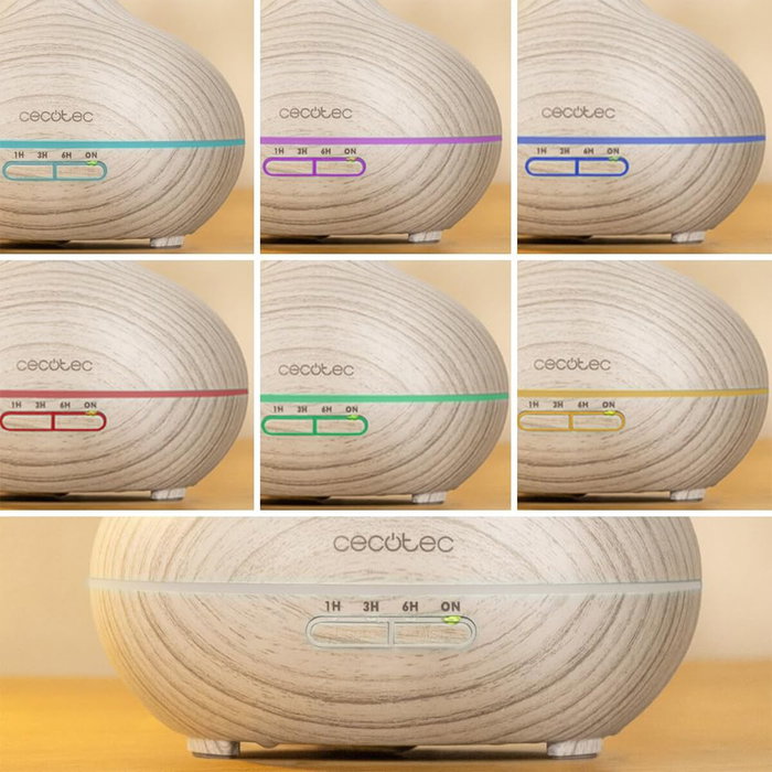 Cecotec Humidificador ultrasónico Pure Aroma 300 Yang White 300ml 10W LED aromaterapia