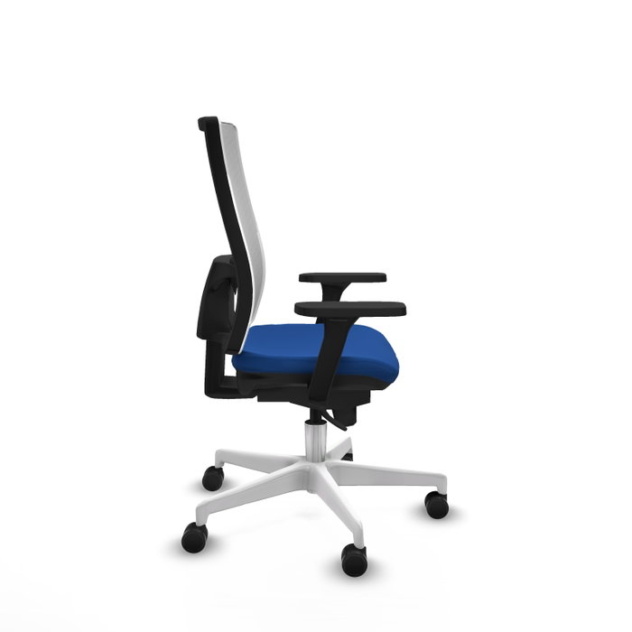 PIQUERAS Y CRESPO Silla de oficina Horna con mecanismo Sincro, Azul y Blanco