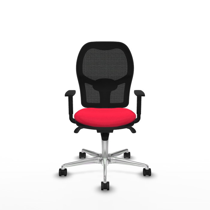 PIQUERAS Y CRESPO Silla de oficina Jorquera con mecanismo Sincro, Tela Rojo y Malla Negro PIQUERAS Y CRESPO Silla de oficina Jorquera con mecanismo Sincro, Tela Rojo y Malla Negro