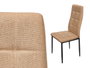 Giftdecor Silla Respaldo Alto Loneta Beige Lino Metal 64 x 48 x 95 cm (Set de 4)