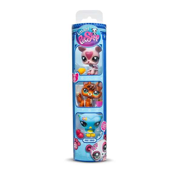 Littlest Pet Shop Pack 3 Figuras Mascotas 6,35x25,4x6,35 cm Modelos Surtidos