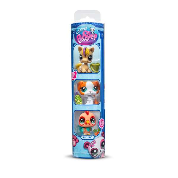 Littlest Pet Shop Pack 3 Figuras Mascotas 6,35x25,4x6,35 cm Modelos Surtidos