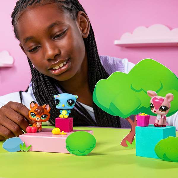 Littlest Pet Shop Pack 3 Figuras Mascotas 6,35x25,4x6,35 cm Modelos Surtidos