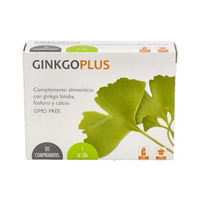 HERBOFARM Ginkgoplus 30 Comp. Suplemento de Ginkgo con Fósforo y Calcio para Membranas Celulares y Neurotransmisión