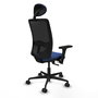 PIQUERAS Y CRESPO Silla de oficina Zulema con mecanismo Sincro/Traslack, Azul marino y Negro