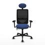 PIQUERAS Y CRESPO Silla de oficina Zulema con mecanismo Sincro/Traslack, Azul marino y Negro