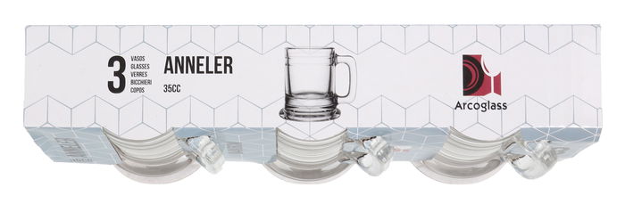 La Mediterranea Set 3 Jarritas Con Asa 35 Cc "Anneler" (36 Cajas)