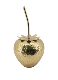DKD Home Decor Decoración Metal Fresa Brillante Dorada