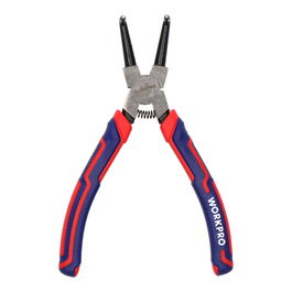 Workpro Alicates Curvos Arandelas Retención Exterior 180 mm Acero Cromo-Vanadio Mango Cómodo