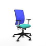 PIQUERAS Y CRESPO Silla de oficina Motilla con mecanismo Sincro/Traslack, Turquesa y Azul
