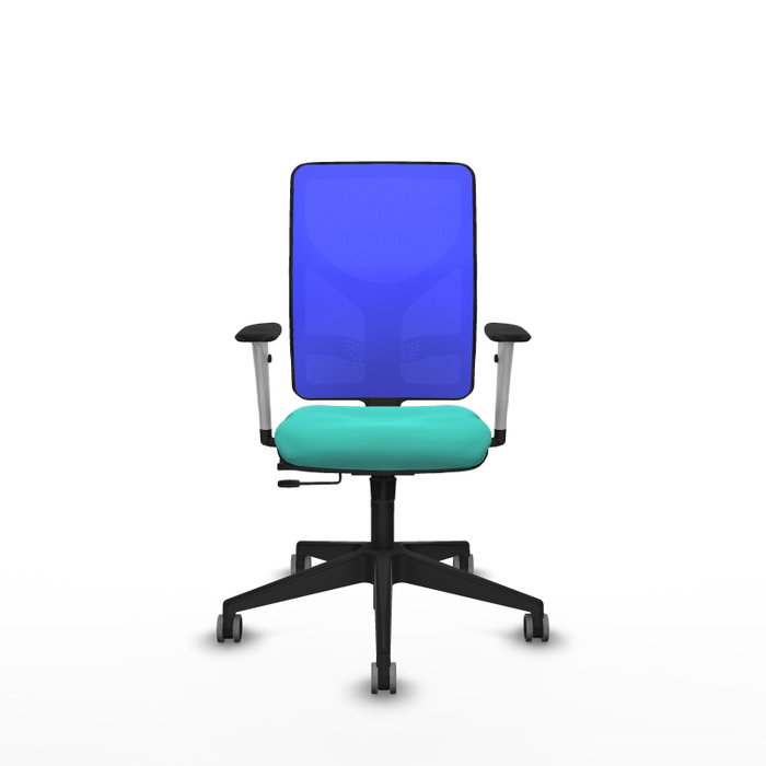 PIQUERAS Y CRESPO Silla de oficina Motilla con mecanismo Sincro/Traslack, Turquesa y Azul