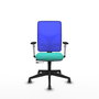PIQUERAS Y CRESPO Silla de oficina Motilla con mecanismo Sincro/Traslack, Turquesa y Azul