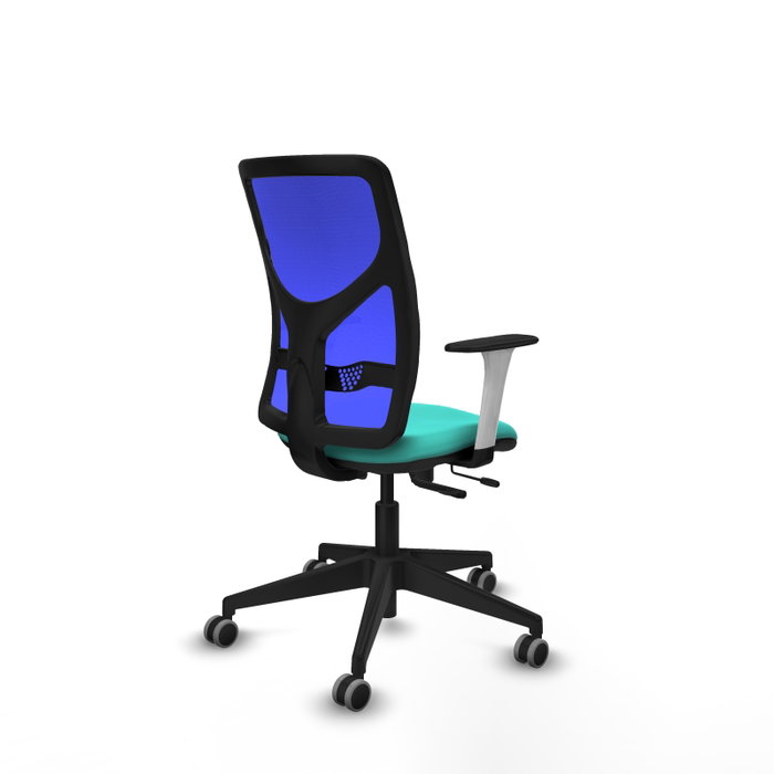 PIQUERAS Y CRESPO Silla de oficina Motilla con mecanismo Sincro/Traslack, Turquesa y Azul