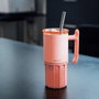 QUOKKA Taza Termo de Acero Inoxidable 720ml - Modelo UMI en Color Peachy Pink con Base de Silicona
