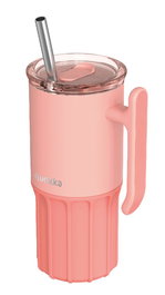 QUOKKA Taza Termo de Acero Inoxidable 720ml - Modelo UMI en Color Peachy Pink con Base de Silicona
