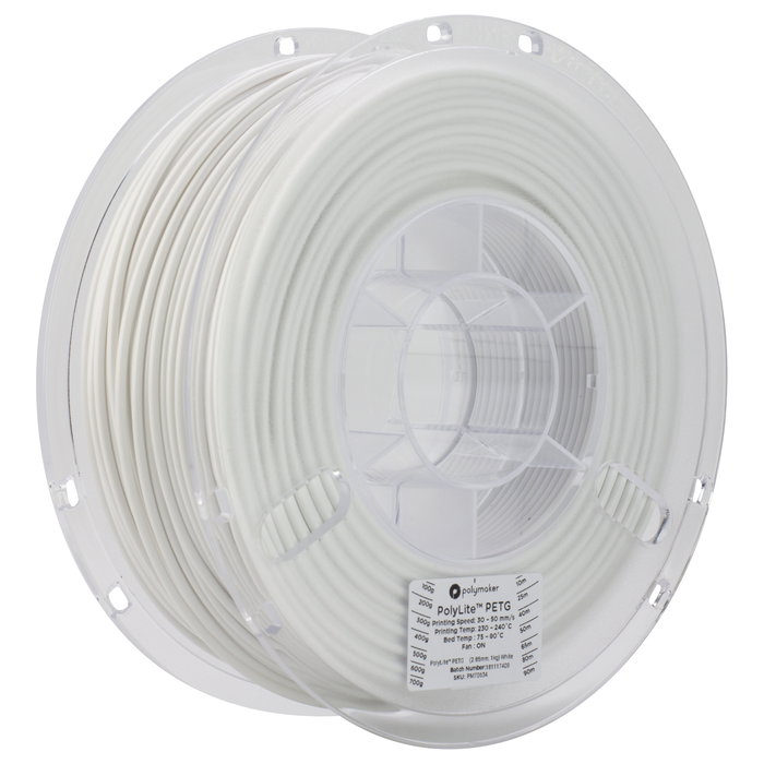 Polmask Filamento PETG 1.75 mm Blanco 1 kg - Para Impresoras 3D