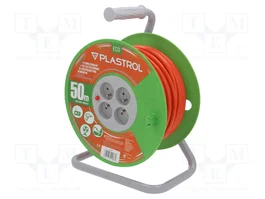 PLASTROL Prolongador de alimentación H05VV-F 3G1,5mm2 50m Naranja