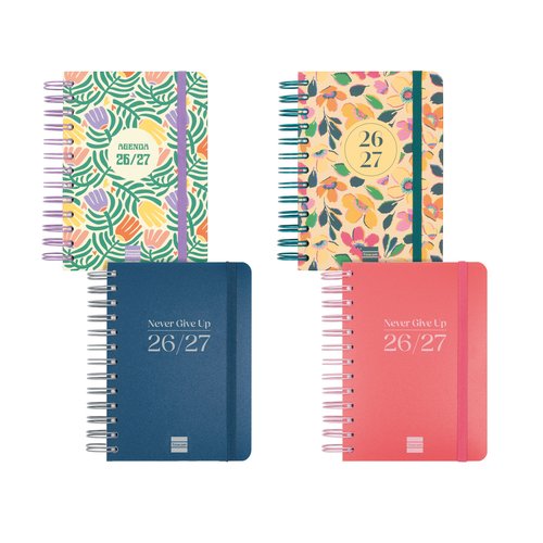 FINOCAM Agenda Escolar Cosmo Wire-O 2026-27 Pack de 4 Surtido FINOCAM Agenda Escolar Cosmo Wire-O 2026-27 Pack de 4 Surtido