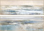 DKD Home Decor Cuadro Lienzo Abstracto de 2 Piezas en Azul y Blanco