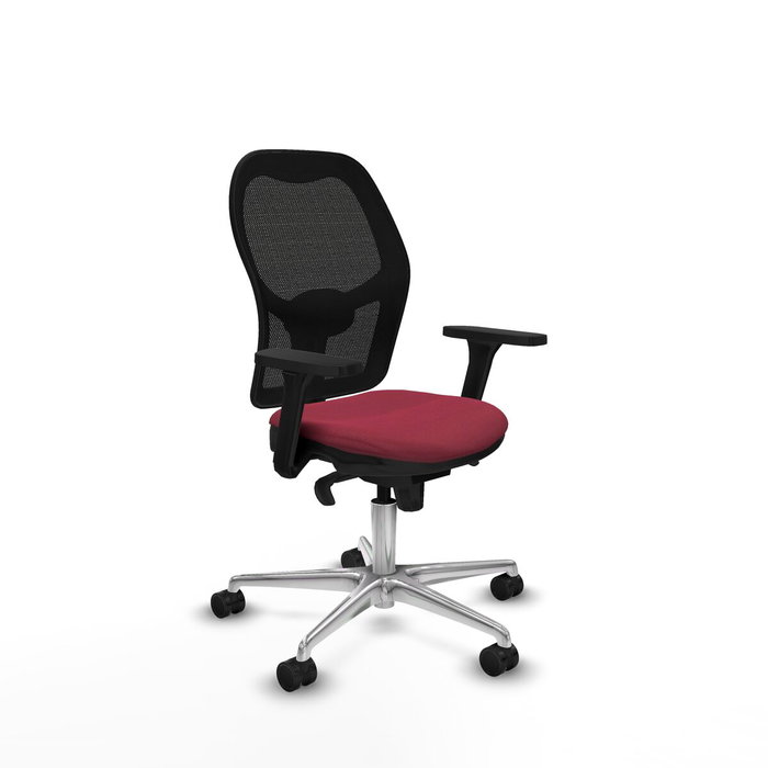 PIQUERAS Y CRESPO Silla de oficina Jorquera con mecanismo Sincro, Granate y Negro PIQUERAS Y CRESPO Silla de oficina Jorquera con mecanismo Sincro, Granate y Negro
