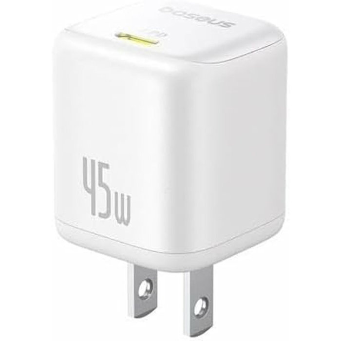 Baseus PicoGo GaN Cargador 45W USB-C Blanco Baseus PicoGo GaN Cargador 45W USB-C Blanco