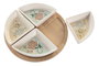 DKD Home Decor Set de Aperitivo 5 Piezas Gres y Bambú Verde
