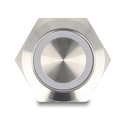 DeLOCK 20977 Pulsador de inserción con LED 19 mm 4 x terminales de tornillo Plata
