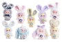 Shenzhen Mabell Animation Development Meya & Mocici Candy Heart Rabbit Mini Pack de 6 Blind Box