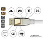 PYTHON Series Cable HDMI 2.0 de 2 m, Blanco con Trenzado de Nylon