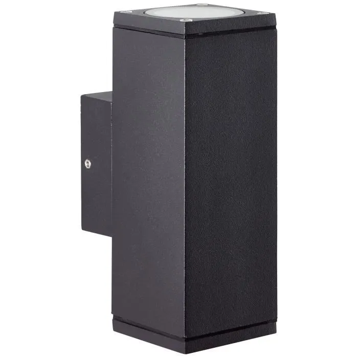 Brilliant Aplique de Exterior HALLY BRI90960A58 - Metal y Cristal Antracita, LED GU10 2 x 10W IP44