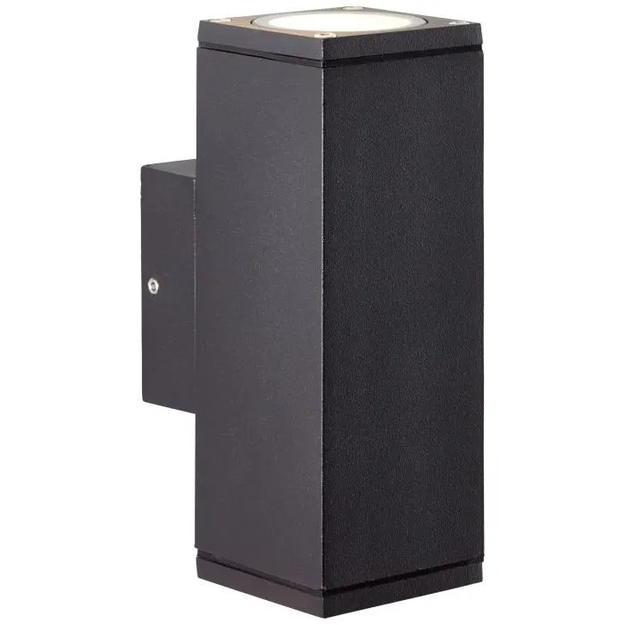 Brilliant Aplique de Exterior HALLY BRI90960A58 - Metal y Cristal Antracita, LED GU10 2 x 10W IP44