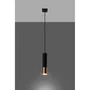 LOOPEZ Lámpara Colgante Loopez 1 - Lámpara de techo estilo clásico y minimalista en negro mate y cromo [SOL-SL.0946]
