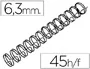 Gbc Espiral wire 3:1 6,3 mm n.4 negro capacidad 45 hojas caja de 100 unidades