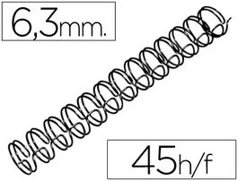 Gbc Espiral wire 3:1 6,3 mm n.4 negro capacidad 45 hojas caja de 100 unidades