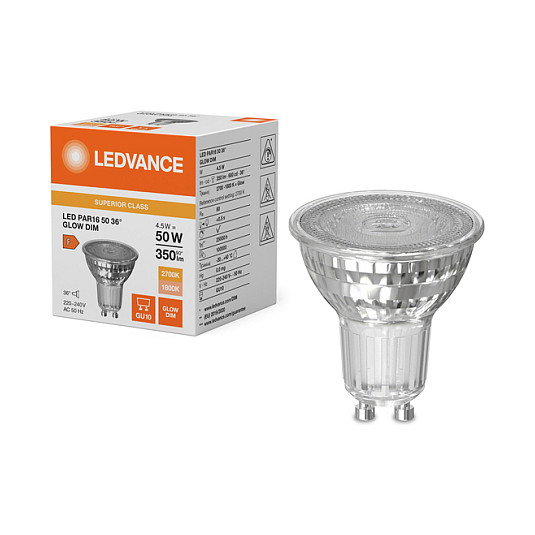 OSRAM PAR165036 GLD 4.5W 827 GU10 S - Lámpara LED Reflector PAR16 350 lm 2700K Blanco Cálido GU10 Dimmable
