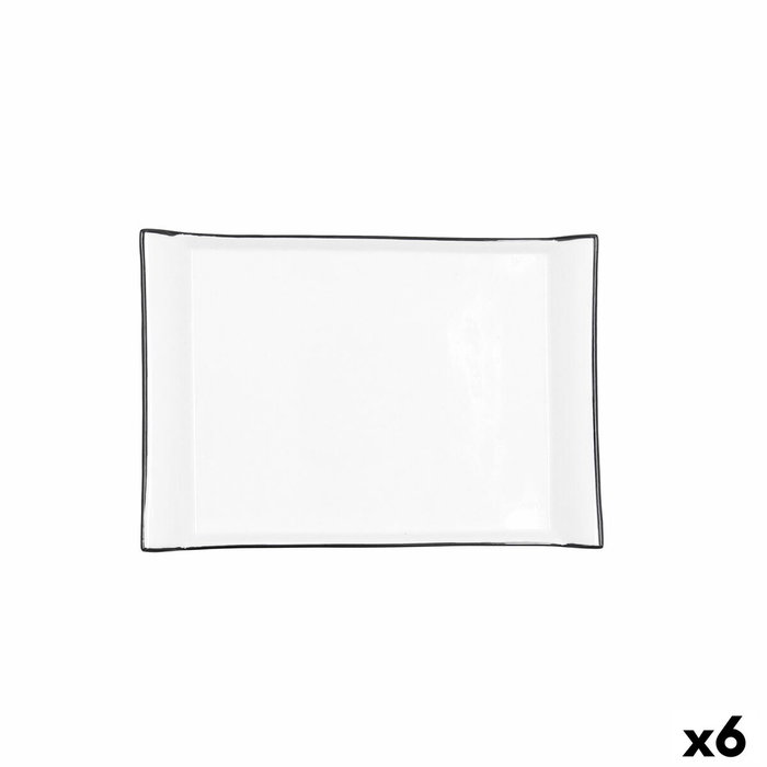 Quid Fuente Porcelana Gastro Black 26x18 cm (6 Unidades)