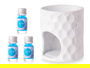 Acorde Set Quemador Aceite Esencial Oceano 3x5ml Cerámica Blanco 11x19.8x6.5 cm (Set de 12)
