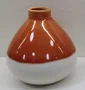 DKD Home Decor Jarrón de Porcelana Bicolor Terracota 15x15x15 cm