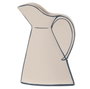 DKD Home Decor Jarrón de Terracota Pintado a Mano Crudo y Azul