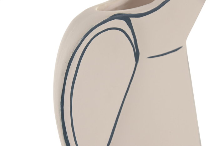 DKD Home Decor Jarrón de Terracota Pintado a Mano Crudo y Azul DKD Home Decor Jarrón de Terracota Pintado a Mano Crudo y Azul